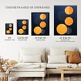 thumbnail image 3 of Midnight Pumpkin Blue Orange Abstract Circles Artwork Framed Wall Art Print A4, 3 of 5