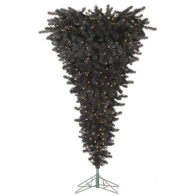 Vickerman A107976 7.5 ft. x 60 in. Black Upside Down Unique Tree with 500 Clear Mini Light