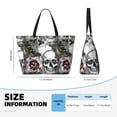 thumbnail image 4 of Disketp Skulls Roses Bolsa de Playa de Gran Capacidad, Bolso Impermeable y a Prueba de Arena para Mujer, Ideal para Playa, Piscina y Natación, 4 of 7
