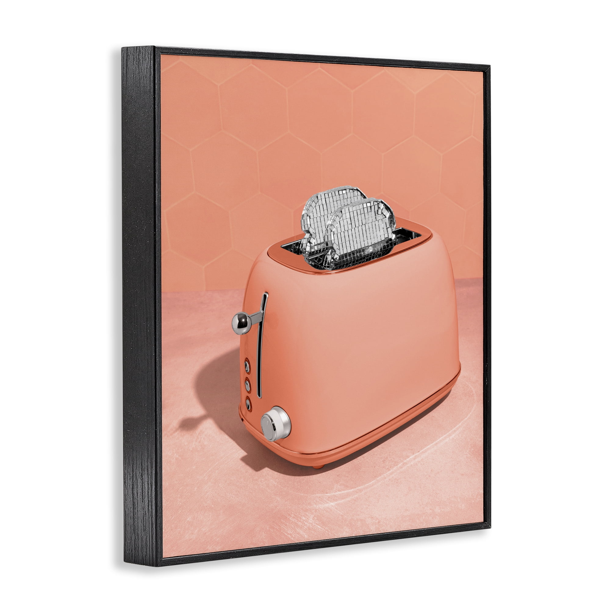 Stupell Industries Disco Toast over Orange Black Framed Giclee Art, design by LISH Creative
