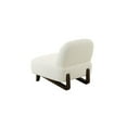 thumbnail image 2 of 34 Inch Accent Chair- Armless- Softly Padded White Fabric- Solid Wood, 2 of 6