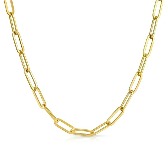 Pompeii Solid 14k Yellow Gold 18" Clip Chain Necklace (,)