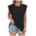 thumbnail image 1 of HBFAGFB Débardeurs pour Femmes Décontracté Été Col Rond Sans Manches Gilet Simple Polyvalent Blouse Noire Taille m, 1 of 8