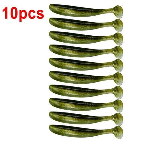 10pcs/Lot Fishing Lure 55mm 63mm 70mm T Tail Worm Soft Bait Jigging Wobblers Tackle Bass Pike Artificial Silicone Swimbait 6 70mm