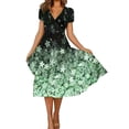 thumbnail image 1 of Ketyyh-chn99 Robes de Fête pour Femmes Grande Taille Robe Évasée à Fleurs Combinaisons Manches à Volants Shorts Robe Mini GN2,m, 1 of 5