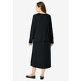 thumbnail image 2 of Woman Within Plus Size Lettuce Trim Knit Jacket Dress, 2 of 5
