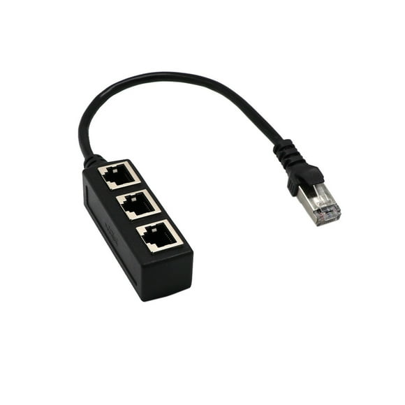 TFixolRJ45 Female 1 to 3Port Female Socket Adapter Interface, RJ45 Network Splitter Adapter, Ethernet Cable Extender Plug, Ethernet Socket Connector Adapter