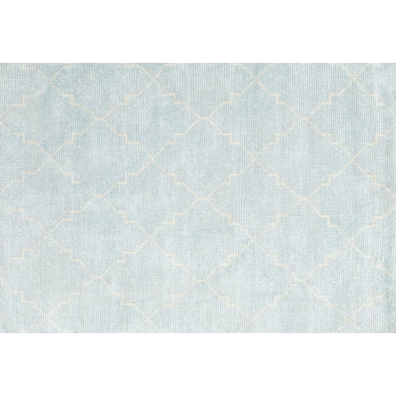Ahgly Company Machine Washable Indoor Rectangle Contemporary Pale Blue Lily Blue Area Rugs, 2' x 3'