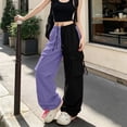 thumbnail image 2 of Sevevn Women's Lightweight Patchwork Cargo Joggers Color Block Streetwear Pants Drawstring Waist with Cargo Pockets Loose Fit Everyday Casual Outfits, 2 of 7