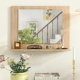 thumbnail image 4 of LOKO Bathroom Mirror with Shelf, 23.5" x 17.5" Rectangle Vanity Mirror with Exquisite Frame, Expansion Screws, Wall Mounted Horizontal Hanging Mirror for Entryway, Living Room (Natural), 4 of 18