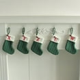 thumbnail image 3 of 7 Inches Mini Christmas Stocking, Green Initial Monogram Embroidered Lettetr Christmas Decor Stocking, Personalized Knit Mini Xmas Stocking for Family Holiday Xmas Tree Decor, 3 of 7