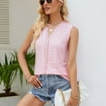 thumbnail image 6 of Timegard Eyelet Tank Tops for Women Lace V Neck Sleeveless Tops Dressy Casual Loose Tops Summer Travel, 6 of 7