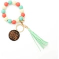 thumbnail image 2 of Silicon Beads Wooden Disc Bracelet Tassel Keychain Wristlet Gift for Her Key Ring, 2 of 10