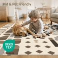 thumbnail image 3 of ODIKA 5'x7' Brown Beige Geometric Vertical Stripe Washable Area Rug Contemporary Multi Panel Stepped Motif Abstract Non-Slip, Low Pile, Stain Resistant for Guest Room, Lounge, Apartment, 3 of 6