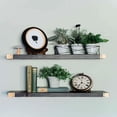 thumbnail image 6 of Willow & Grace Rustic Wood Floating Shelves, Dark Walnut, 36", (Set of 2), 6 of 6