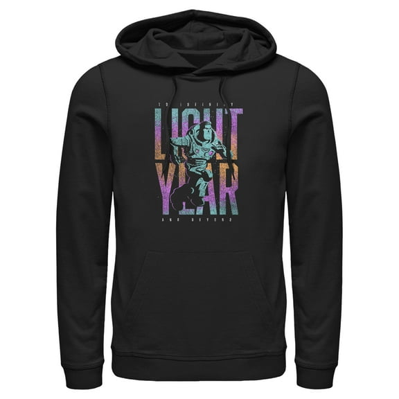 Men's Lightyear Colorful Logo  Pull Over Hoodie Black Small