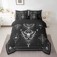 thumbnail image 2 of Homewish Spooky Gothic Moth 7pcs Bedding Comforter Set,Boho Bohemain Theme Queen Bedding Sets,White Black Queen Sheet Sets For Kids,Super Cozy Room Decor Reversible, 2 of 8