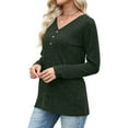 thumbnail image 4 of Horkkom Pullover Sweaters for Women Long Sleeve V Neck Sweaters Solid Color Button Cozy Sweaters L, 4 of 9