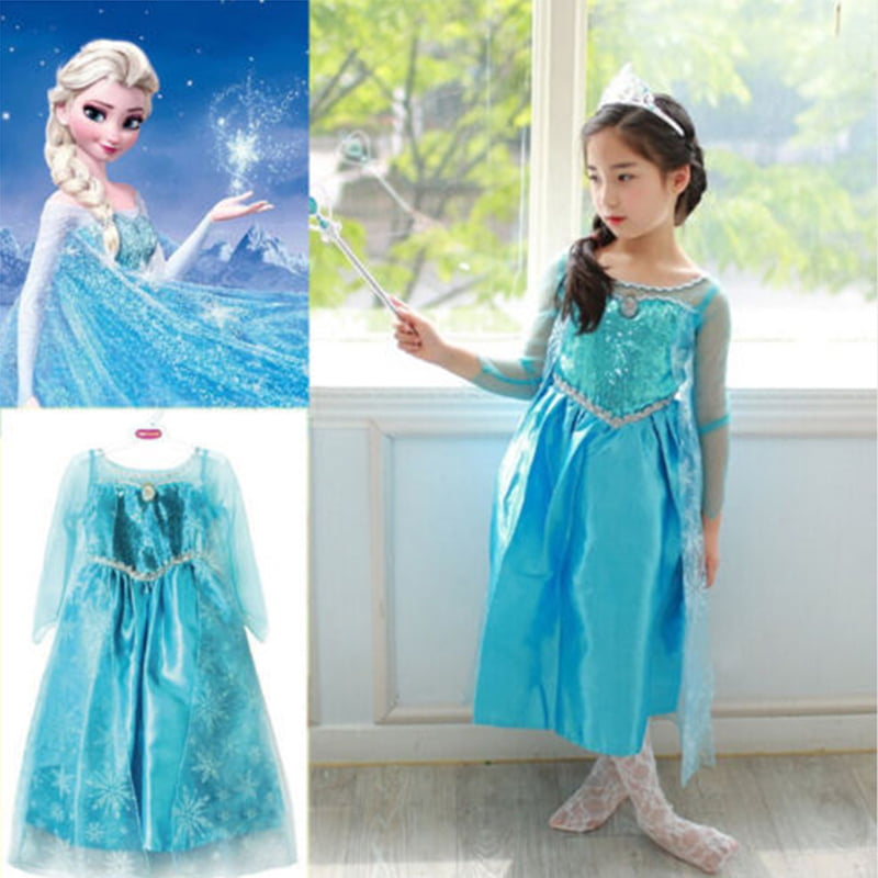 Light Up Frozen Elsa Costumes For Girls Princess Fancy Costumes - Uporpor