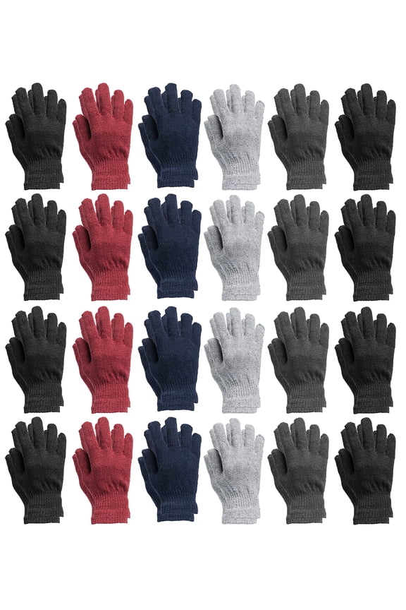 24 Pack Of SOCKS'NBULK Wholesale Assorted Beanies Bulk Thermal Winter Hats Solid Assorted (Assorted Beanies)