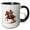 Black/White, variant on 3drose, Cowboy Rides Like Mad. Clouds of Dust. Elegant American Legend Gift, 11oz Two-tone Blue Mug