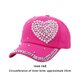 thumbnail image 2 of Guardurnaity Gorra de béisbol con tachuelas y diamantes de imitación en forma de corazón para niños Sombreros Rosa roja, 2 of 5