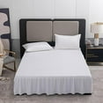 thumbnail image 5 of Bed Skirt Queen Size Ruffled Bed Skirt with Split Corners, 14 Inch Drop Dust Ruffle Bed Skirts with Platform, Gathered Style, 100% Microfiber, White, 5 of 6