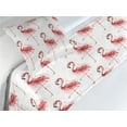 thumbnail image 3 of Flamingo Bed Runner Set, Hawaiian Themed Pattern of Summer Bird Print Watercolor Concept, Decorative Bedding Scarf & a Pillow Sham for Hotels Homes, Twin, Pastel Pink Grey and White, by Ambesonne, 3 of 3