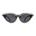 thumbnail image 3 of Full Crowned Rhinestone Studed Classic 20s Gothic Cat Eye Sunglasses All Black, 3 of 4