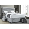 thumbnail image 2 of Pemberly Row 4-Drawer Button Tufted Fabric Eastern King Storage Bed in Gray, 2 of 5