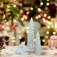 thumbnail image 6 of 3Pcs 9.5"/6.5"/3.7" Tabletop Christmas Tree, Artificial Resin Tree Mini Christmas Trees for Home Standing Tree Party Desktop Decoration, 6 of 9