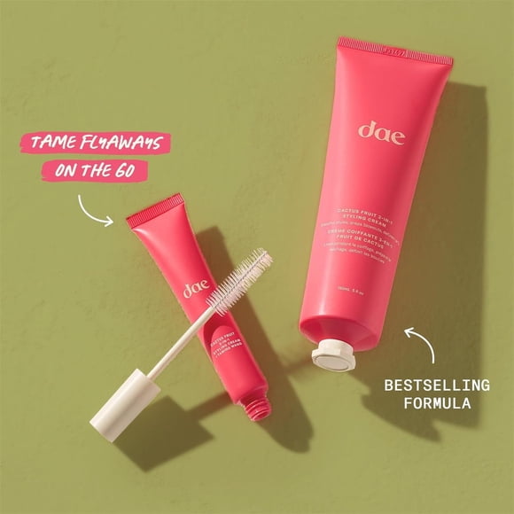 DAE Cactus Fruit 3-in-1 Styling Cream & Taming Wand, 0.6 oz, Anti-Frizz Edge Control, Flyaway Tamer, Citrus Scent, Curl Defining Cream, Travel Size