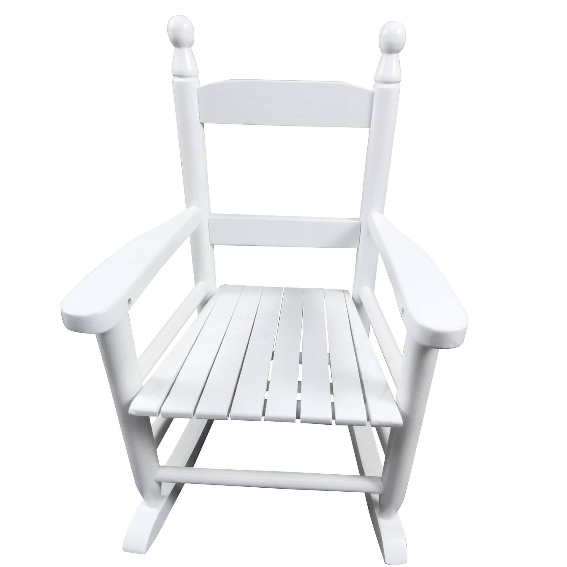 Rocking Chair - White Solid Wood, Fit For Indoor & Outdoor Spaces, Construction, Comfortable Back, 110 Lbs Weight Capacity Hardwood Material, Outdoor, Seat Limit, Easy Assembly Process, Kit,