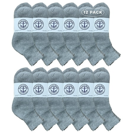 

Yacht & Smith Wholesale Bulk Womens Mid Ankle Socks Cotton Sport Athletic Socks - 9-11 - Gray - 12 Packs