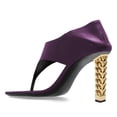 thumbnail image 4 of FSJ Women Chic V Cut Slip On Open Toe T-Strap Flip Flops Gold Chain High Heels Thong Sandals Casual Dressy Party Shoes Size 13 Purple, 4 of 4