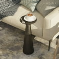 thumbnail image 7 of COZAYH Farmhouse Tall Pedestal End Table Small Solid Wood Martini Table Plant Stand Modern Round Drink Table for Small Space Living Room, Black, 7 of 7