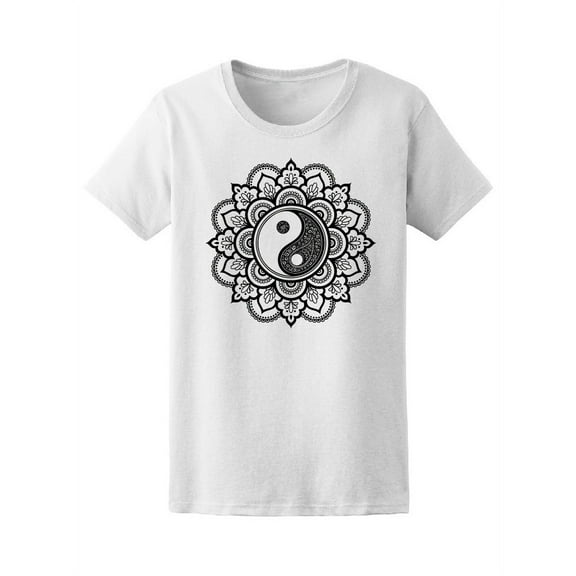 Floral Yin Yang Mehndi Mandala Tee Women's -Image by Shutterstock