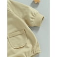 thumbnail image 6 of Bagilaanoe Newborn Baby Girl Boy Oversized Romper Sweatshirt Long Sleeve Bodysuit Solid Print Pullover 3M 6M 9M 12M 18M Infant Casual Tee Tops, 6 of 8