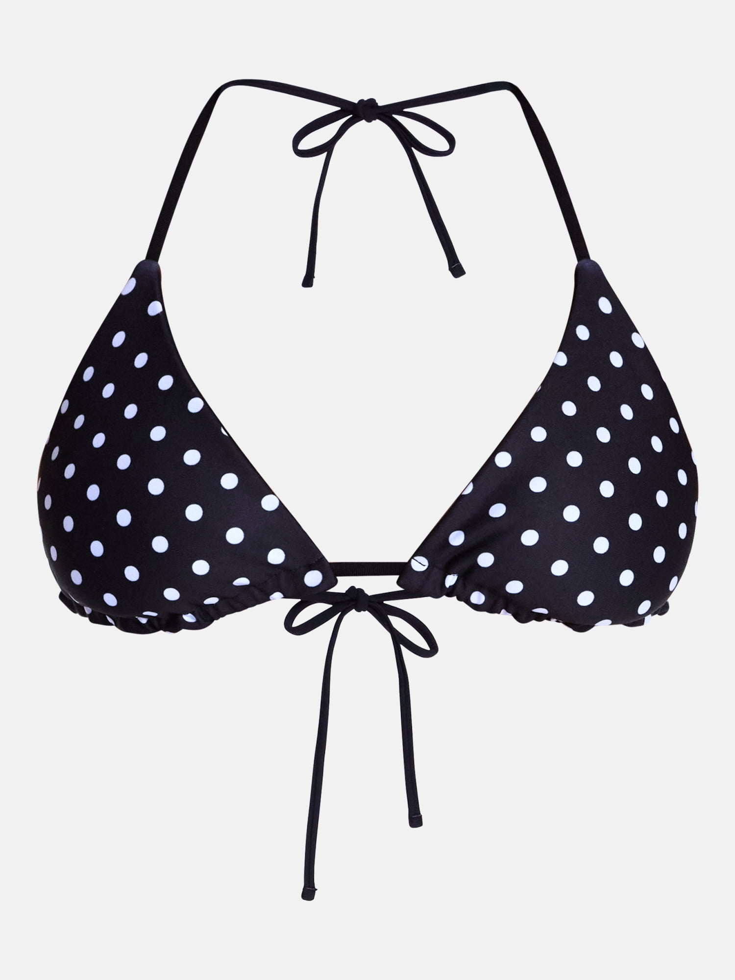 No Boundaries Reversible Polka Dot Triangle Bikini Top, Women's XXS-XXL