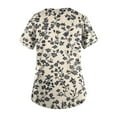 thumbnail image 3 of BDPORKAS Floral Scrubs for Women Stretchy Nurse Scrub Top V-Neck Casual Short Sleeve Nursing Tops, 3 of 3