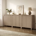 thumbnail image 3 of SICOTAS 29.1"W Mid Century Modern Sideboard Buffet Cabinet Set of 3 with Fluted Doors, Small Farmhouse Credenza with Adjustable Shelves Modular Storage Cabinet for Dining Room, Living Room, Oak, 3 of 9