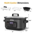 thumbnail image 5 of Heynemo 6.5QT Digital Multi Cooker, 12-in-1 Slow Cooker & Roaster with Timer, Temp Control, Delay Start, Nonstick Pot, Black, 5 of 10