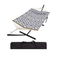 thumbnail image 1 of Hamac Double Support de Hamac 12 Pi Gris Pâle - Cadre en Acier Robuste, Capacité de 450 Lb, Polyester Résistant aux Intempéries avec Oreiller et Sac de Transport pour Patio, Jardin, Camping (Lot de 1), 1 of 8