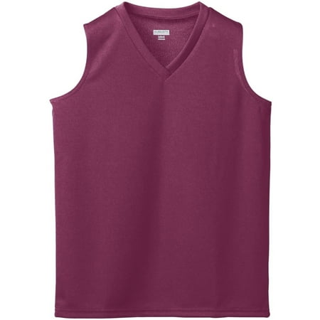 - 526A Girls Wicking Mesh Sleeveless Jersey, Maroon, Small