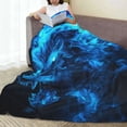 thumbnail image 6 of Rateoe Ice Blue Fire Wolf Print Fuzzy Fleece Throw Blanket Extra Large,Super Soft,Fluffy and Warm Blankets for Couch,Bed,All Season Use (50"x40"), 6 of 8
