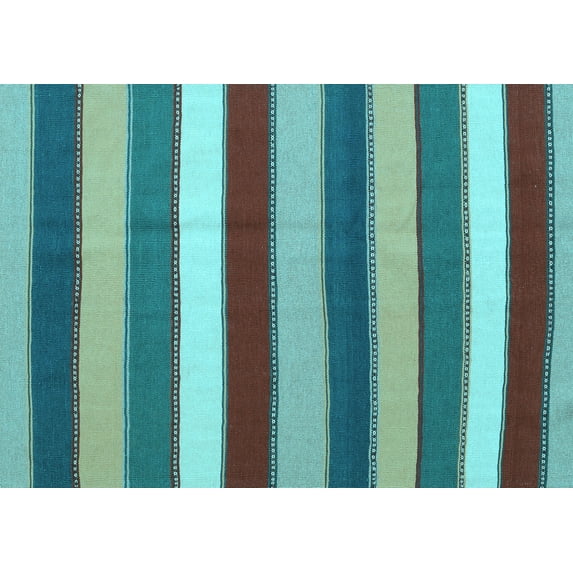 Ahgly Company Indoor Rectangle Southwestern Light Blue Country Area Rugs, 2' x 5'