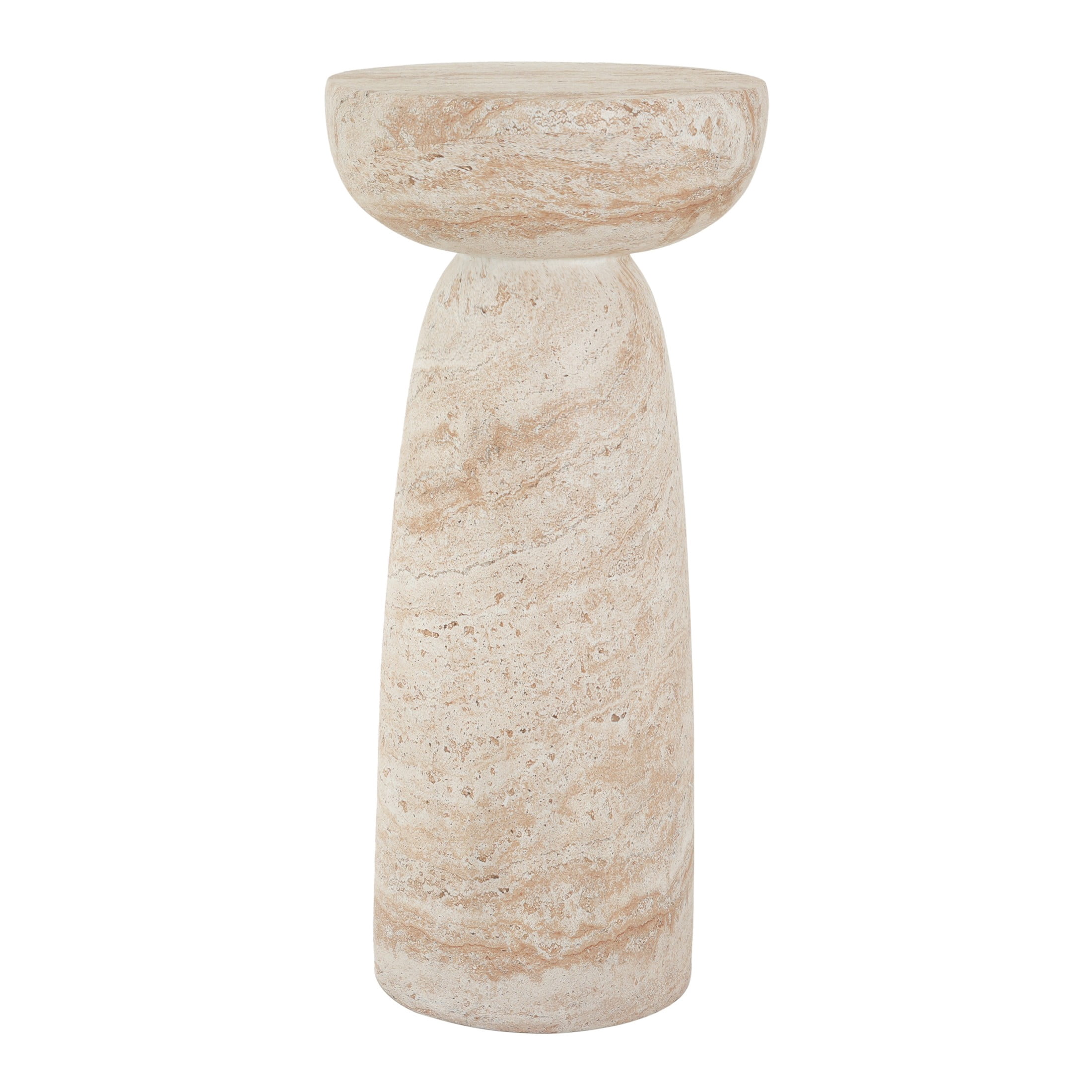 Christopher Knight Home Minimalist 28” MGO Plant Stand, Indoor/Outdoor, Travertine