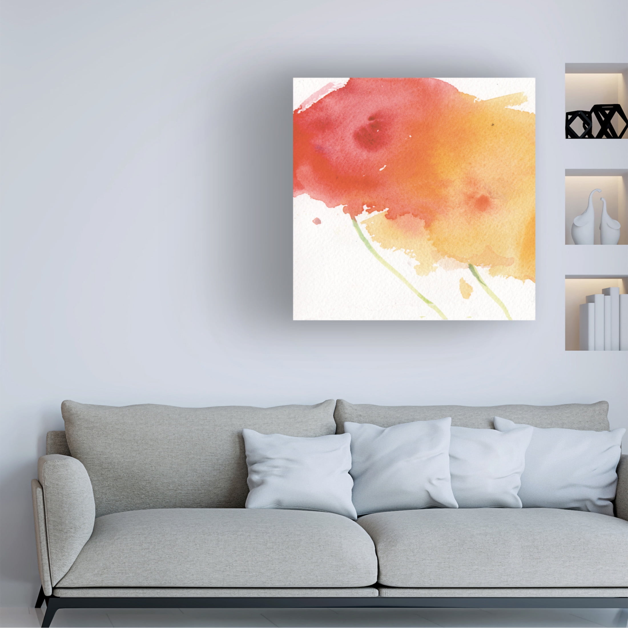 Canvas Wall Art - Sheila Golden 'Over the Rainbow 1' Wall Art for Living Room, Bedroom, or Office Décor by Trademark Fine Art - 14 x 14 Inches