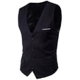 thumbnail image 1 of Mens Vest Solid Business Formal Single Breasted Blazer Waistcoat, 1 of 2