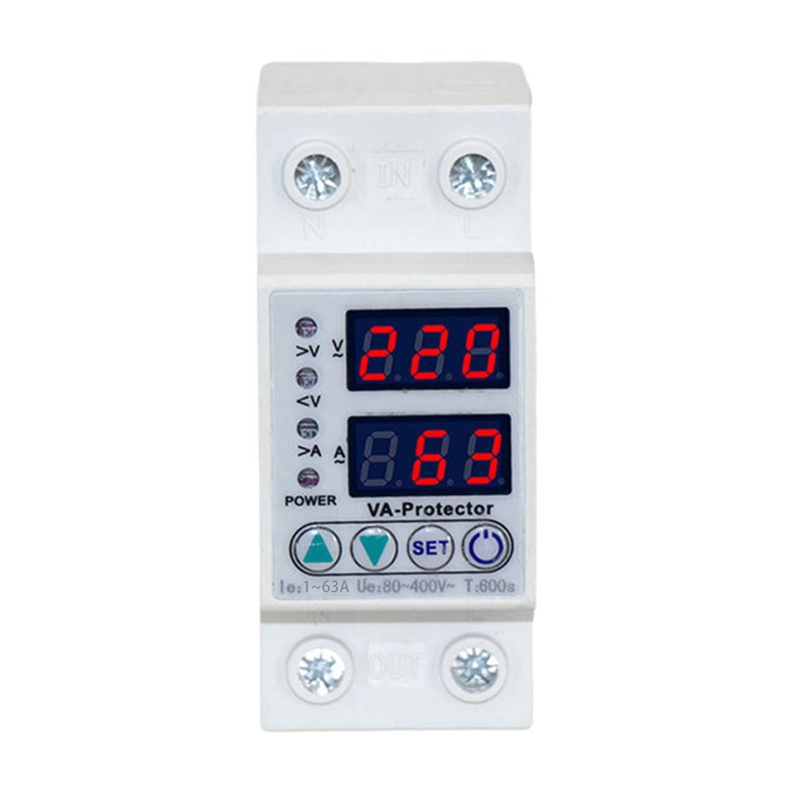Led Voltage Protector Relay Adjustable Over/Under Voltage Current Protector 63A